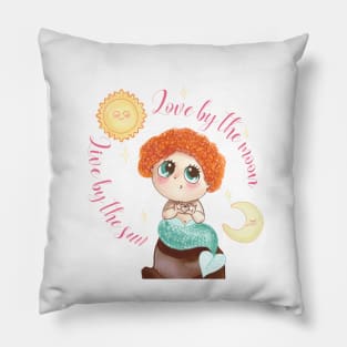 live by sun love by moon mermaid Pillow