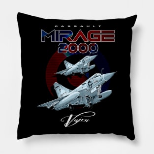 Dassault Mirage 2000 French Vintage Multi-Role Fighterjet Aircraft Pillow