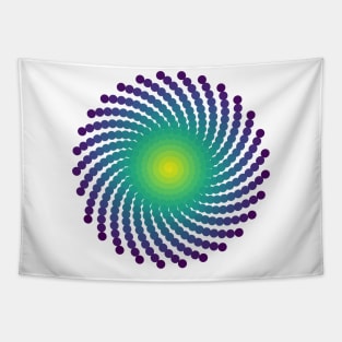 Sun Spiral Viridis Galaxy | Dark Peacock Yellow Green Blue Tapestry