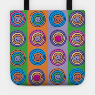 Colorful Circles in Rectangles Tote