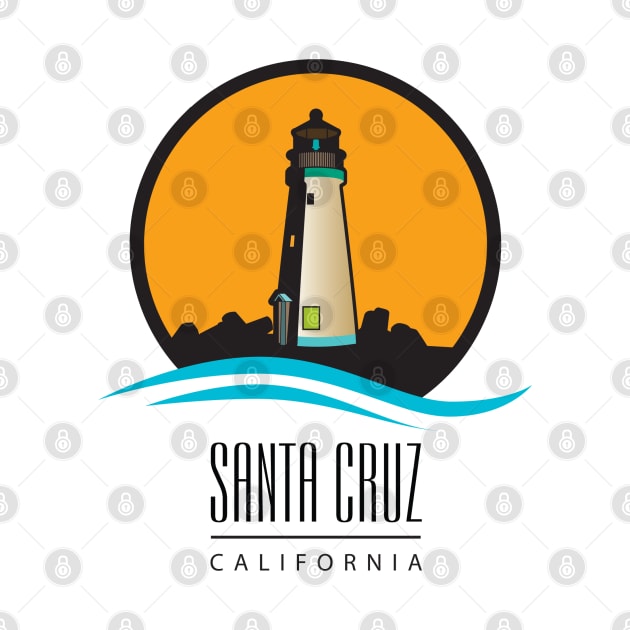 Santa Cruz California Light House Icon by PauHanaDesign