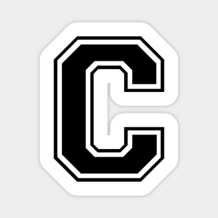 Initial Letter C - Varsity Style Design - Black text Magnet