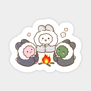 Bunnies Sitting on a Bonfire Magnet