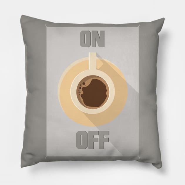 Coffee Brain Switch Pillow by DigitalCleo