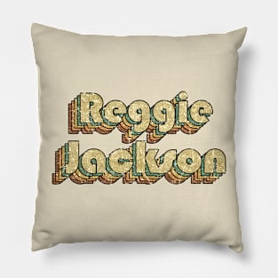 Reggie Jackson // Vintage Rainbow Typography Style // 70s Pillow