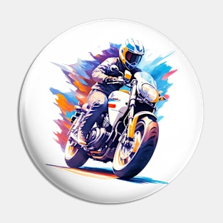 Motorcycle In Watercolor Style - Ai Art Pin