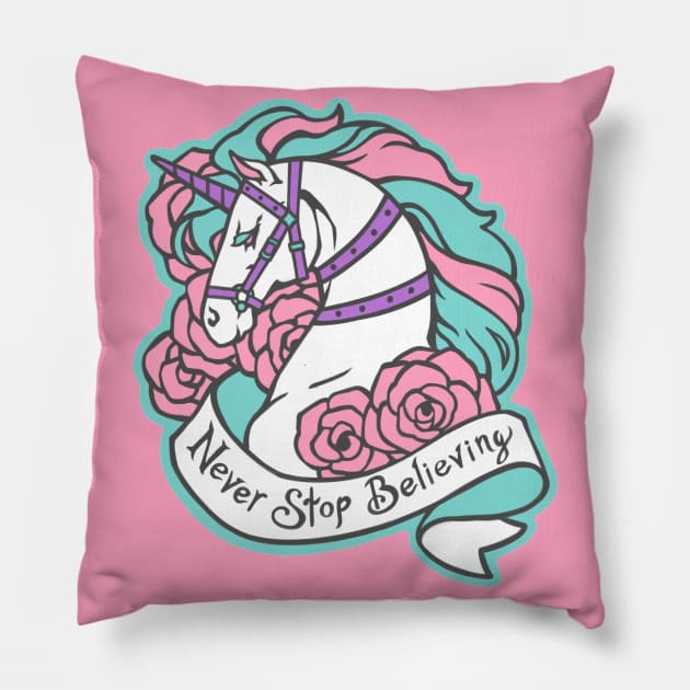 Never Stop Believing Pillow by Kutty Sark