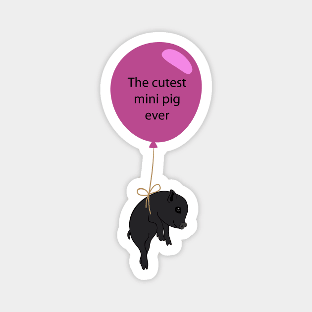 Flying Black Mini Pig Magnet by Natysik11111