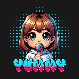 Yummy Girl with Lollipop T-Shirt