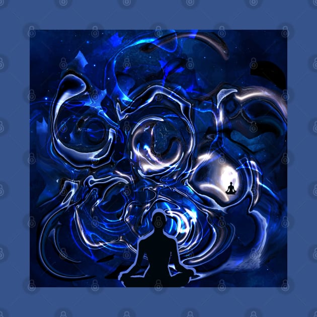 The Blue & Black Meditator -  Abstract Design 2 by Crazydodo