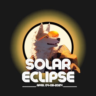 Solar Eclipse Dog 04 08 2024 T-Shirt