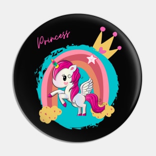 Unicorn rainbow princess Pin