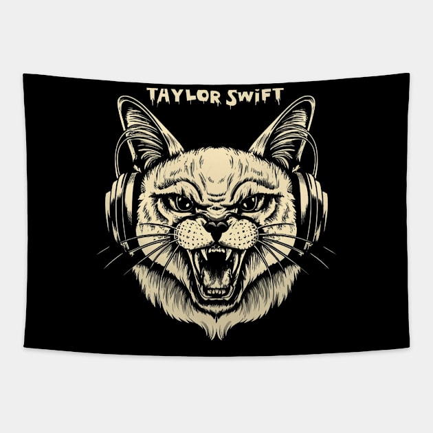 Death Metal Cat Tapestry by Aldrvnd