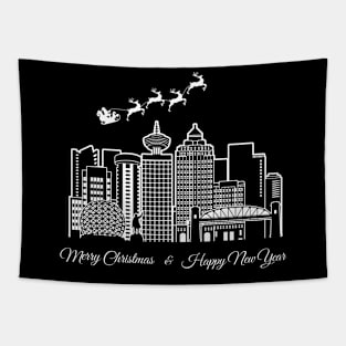 Merry Christmas Happy New Year Vancouver Canada Tapestry