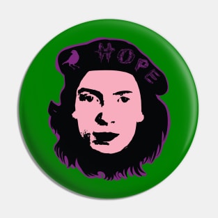 HOPE is the Thing With Feathers Emily Dickinson Che Guevara Pop art design Purple Version Pin