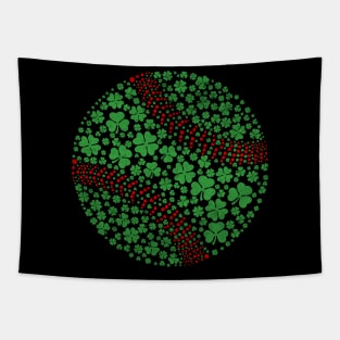 Happy St Patricks Day Shamrock Baseball Lovers Men Women Kids Tapestry