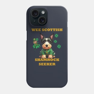 Wee Scottish Shamrock Seeker Funny Scottie Dog Phone Case