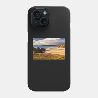 A sunny winter afternoon at Three Cliffs Bay, Gower Phone Case