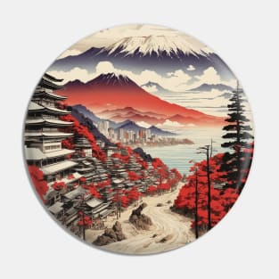 Tokushima Japan Travel Vintage Tourism Poster Pin