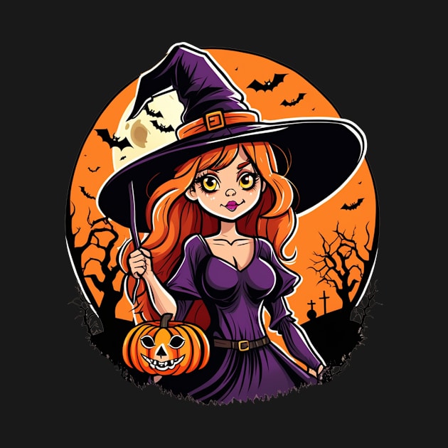 Cute halloween witch sassy spell caster by Edgi