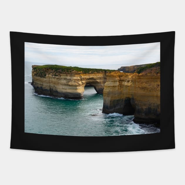 Huge layered limestone cliffs at Loch Ard Gorge, Australia. Tapestry by sma1050