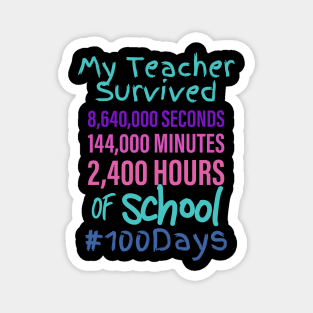 My Teacher Survived 100 Days of School #100days Magnet