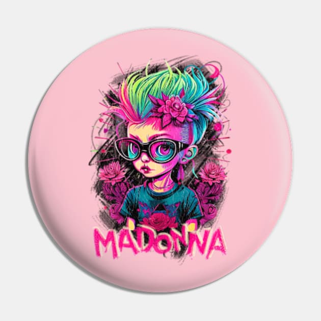 Madonna Rock Girl Vintage Pin by VACO SONGOLAS