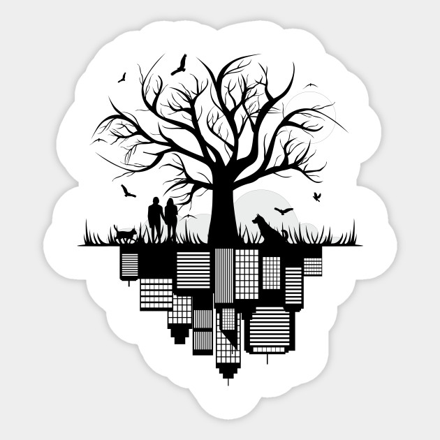 Tree City Recharge Yourself In Nature Tree City Sticker