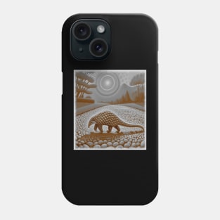 AI generated Pangolin walking on gravel Phone Case