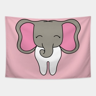 Cute Molar with Elephant head illustration - for Dentists, Hygienists, Dental Assistants, Dental Students and anyone who loves teeth by Happimola Tapestry