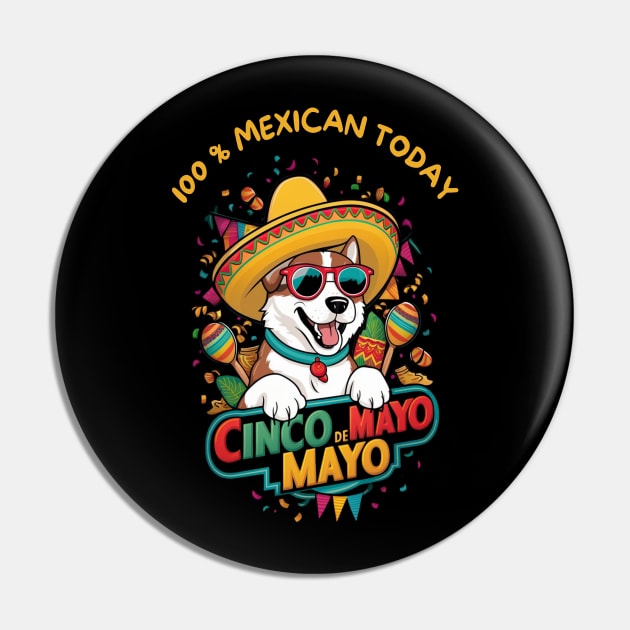 American Akita Dog Cinco de Mayo Pin by Sniffist Gang