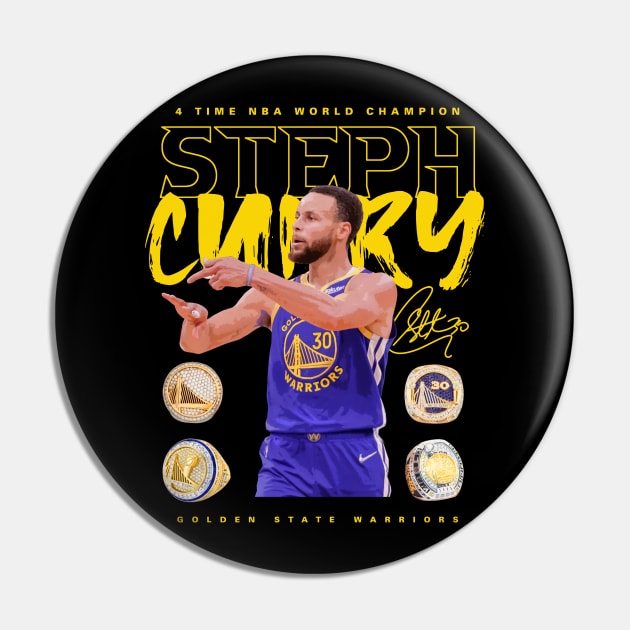 Steph Curry 4 Rings Pin by Juantamad