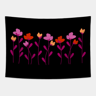 Flowers in Lesbian Flag Colors Tapestry