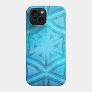 Blue textured striped kaleidoscope Phone Case