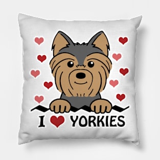 I Love Yorkies Pillow