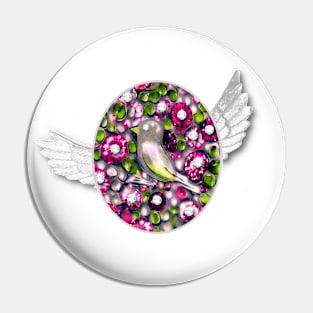 Bird and Bird Wings Pin