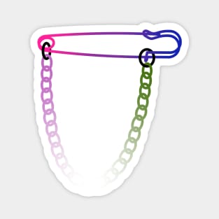 Genderqueer Bisexual Safety Pin Magnet