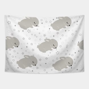 Bunny with stars and dots Tapestry