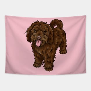 Cute Chocolate Cavapoo Dog Tapestry