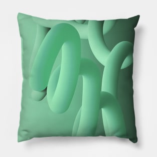 Fluid geometric green shape Pillow