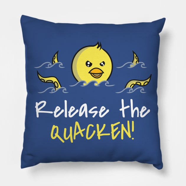 Release the Quacken Pillow by ShirtBricks