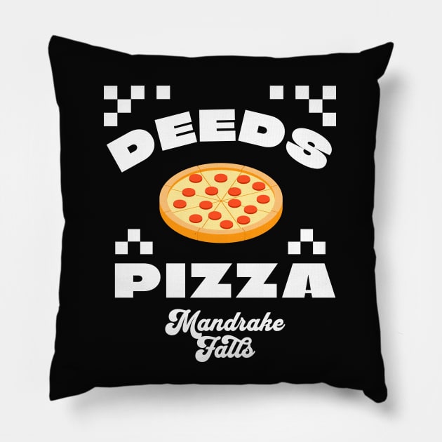 Deeds Pizza Mandrake Falls Pillow by BodinStreet