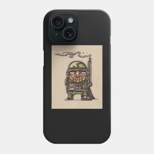 Soldier with his riffle illustration Phone Case