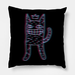 Trippy Cat Doodle Pillow