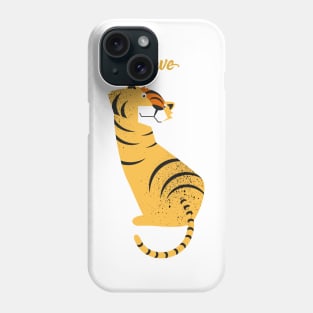 Illustration of children’s room with tiger and typography - Be brave tiger Phone Case