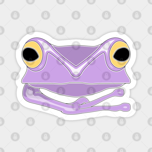 purple peace frog Magnet by dwalikur