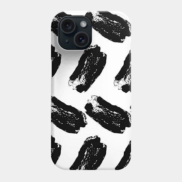 Black bold strokes on a white background Phone Case by grafinya