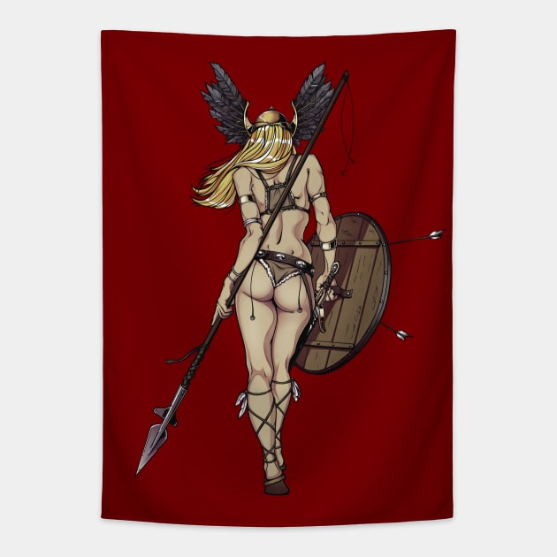 Valkyrie of Ravens Tapestry by ValhallaBlack