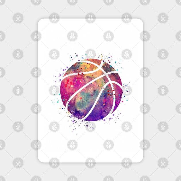 Basketball Ball Watercolor Sports Gift Magnet by LotusGifts