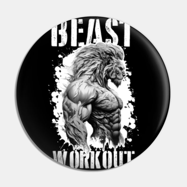 Lion Beast Workout Power Muscles Leo Bodybuilding Gym Fitness Mixed Martial Arts MMA Fighter Mythology Warrior Motivation Pin